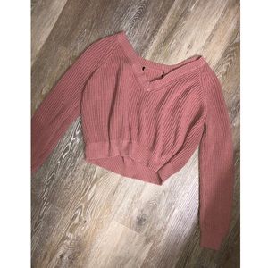 Baby Pink Cropped Sweater 💗